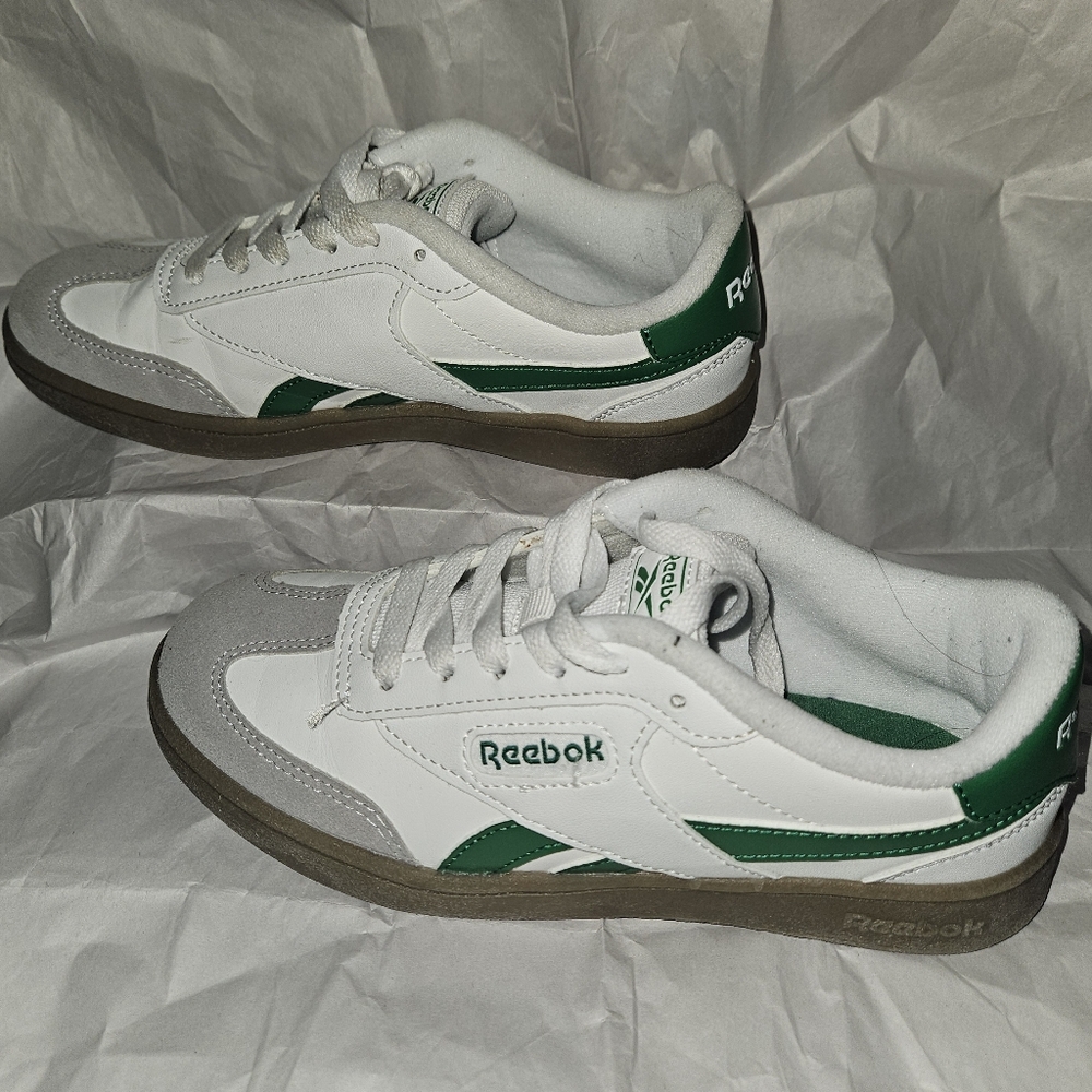 Reebok Classic White and Green Sneakers